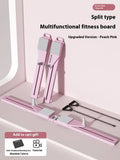 85 cm long pink and purple multifunctional split supine board ski machine trainer on a floor.