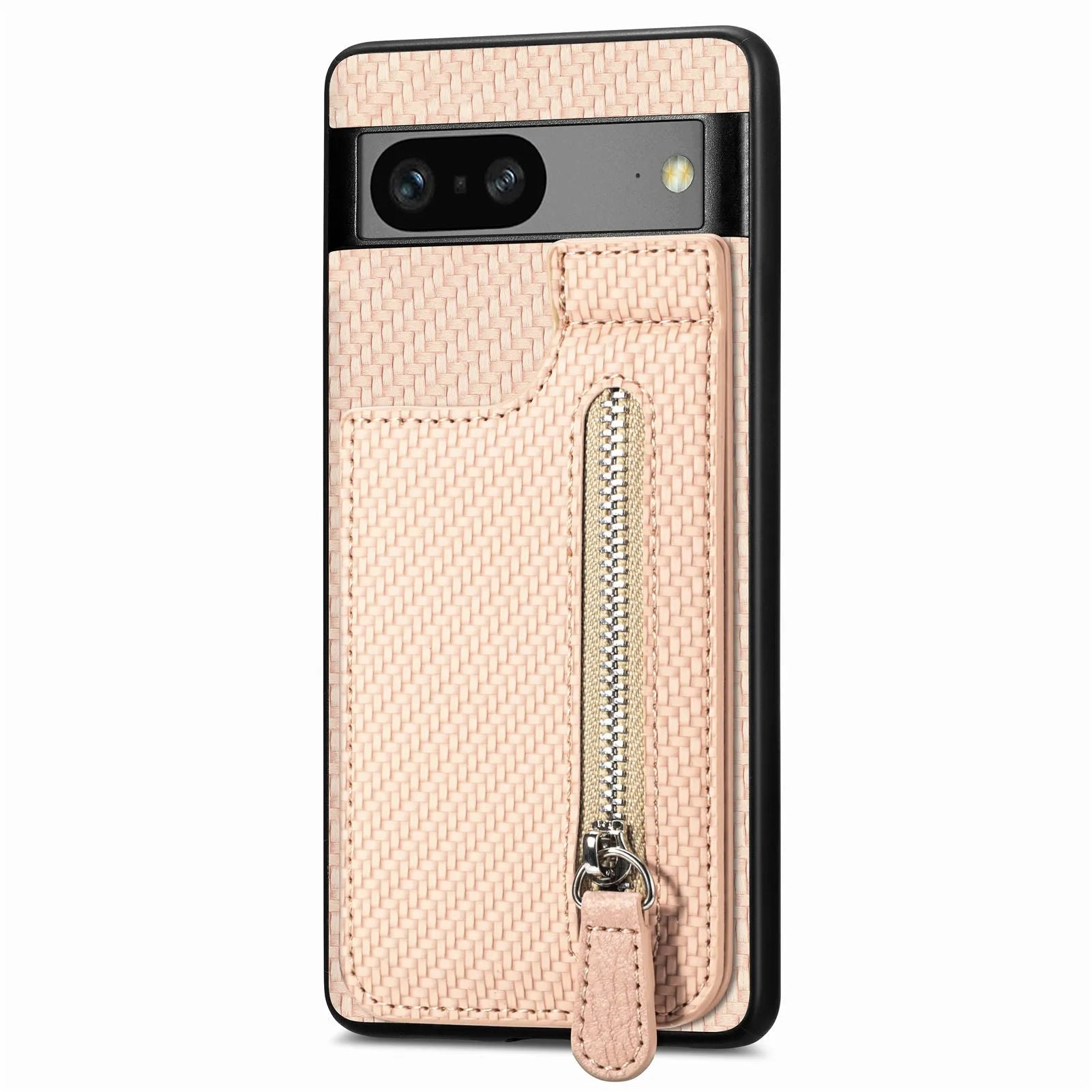 Multi-function TPU PU phone case with zipper card holder for Google Pixel, available in five colours black apricot green blue brown