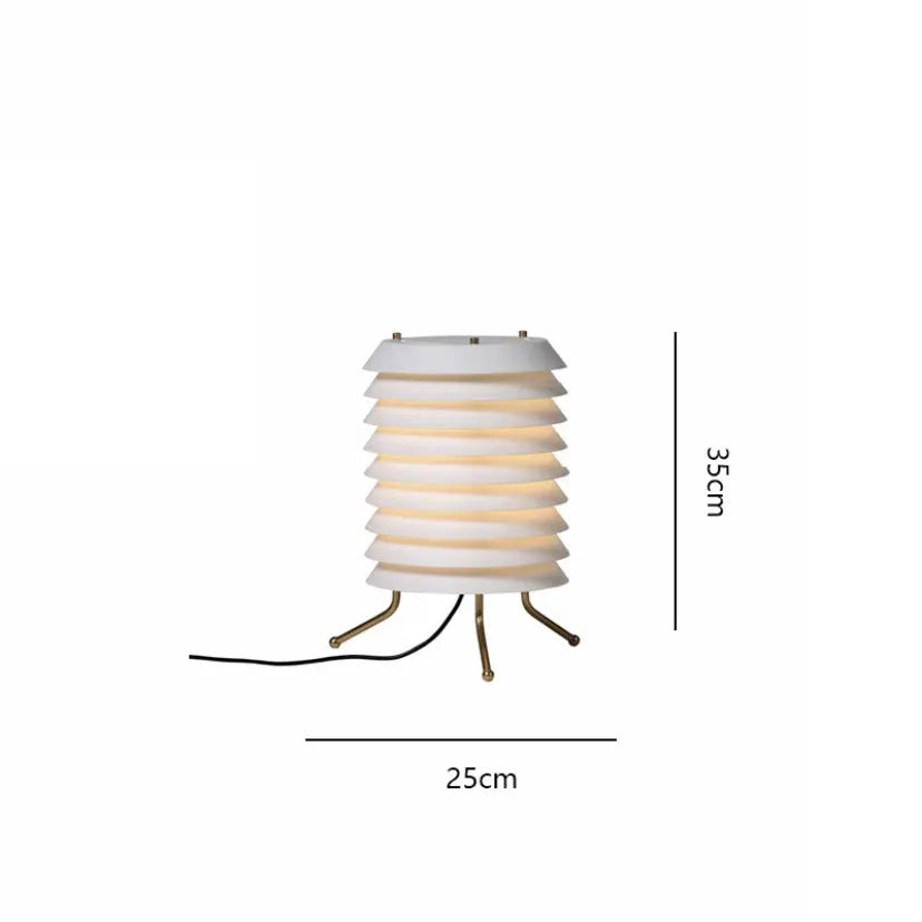 Nordic creative wrought iron bedside table lamp with layered design, platinum finish, and 250x350mm dimensions