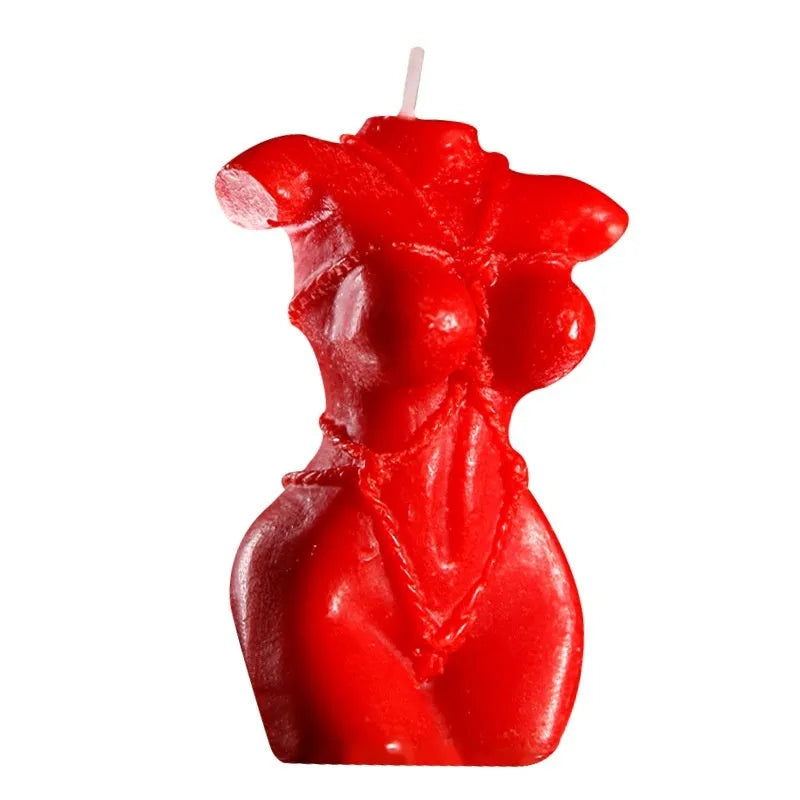 Rose red, pink, and purple low temperature soy wax candles for sensual massage.