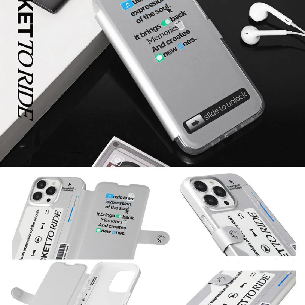 Personalised flip phone case music plated silver shell for iPhone 13 12 11 series plastic fall prevention