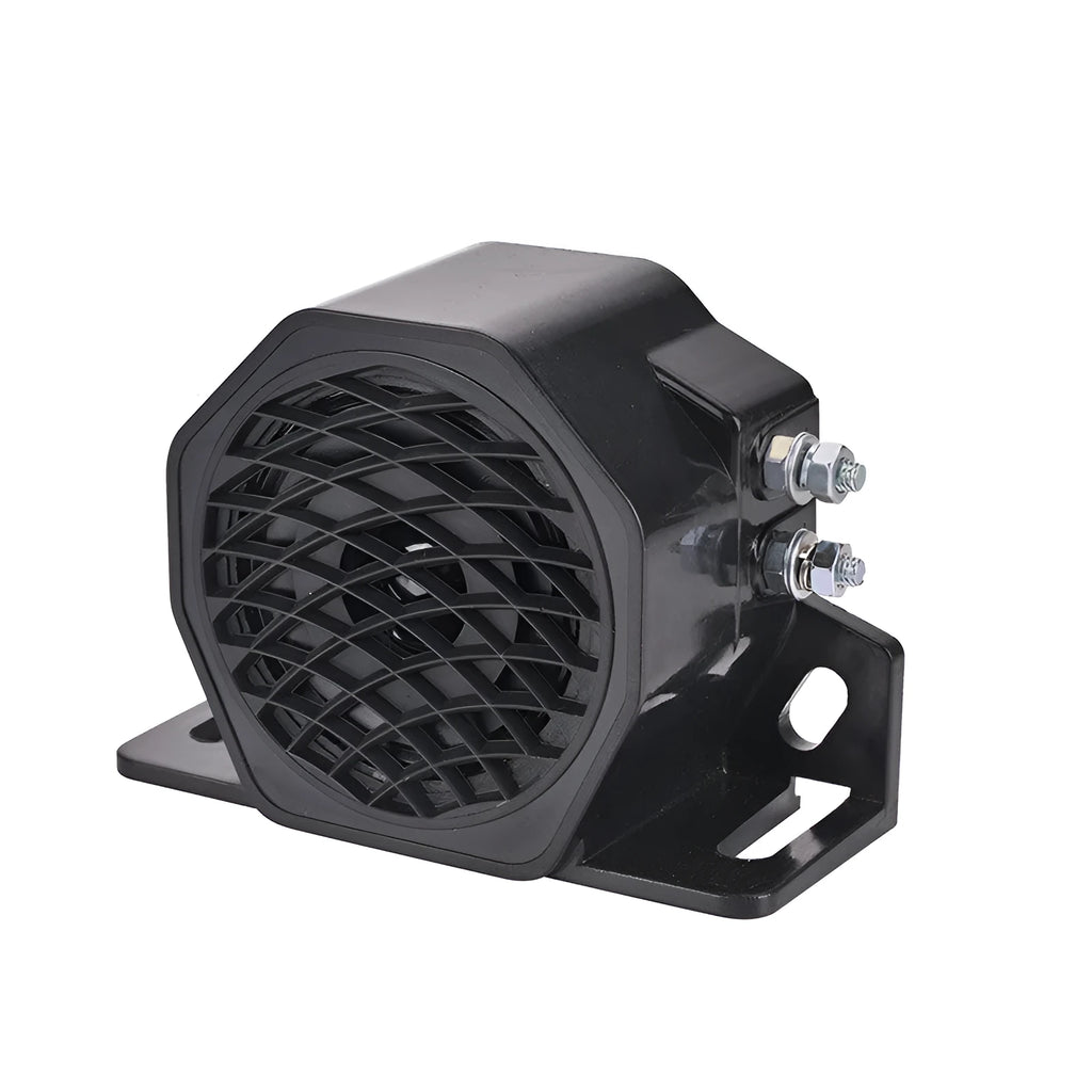 Black GQ-208A universal vehicle reversing horn buzzer with electrical connectors