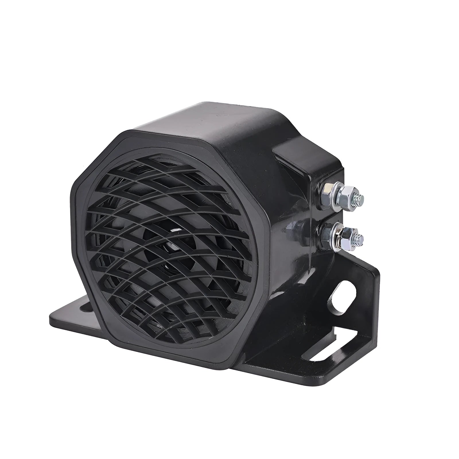 Black GQ-208A universal vehicle reversing horn buzzer with electrical connectors