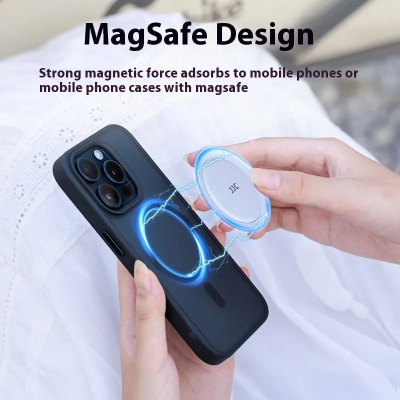 MagSafe phone selfie mirror with fill light and bracket, available in black white blue and pink