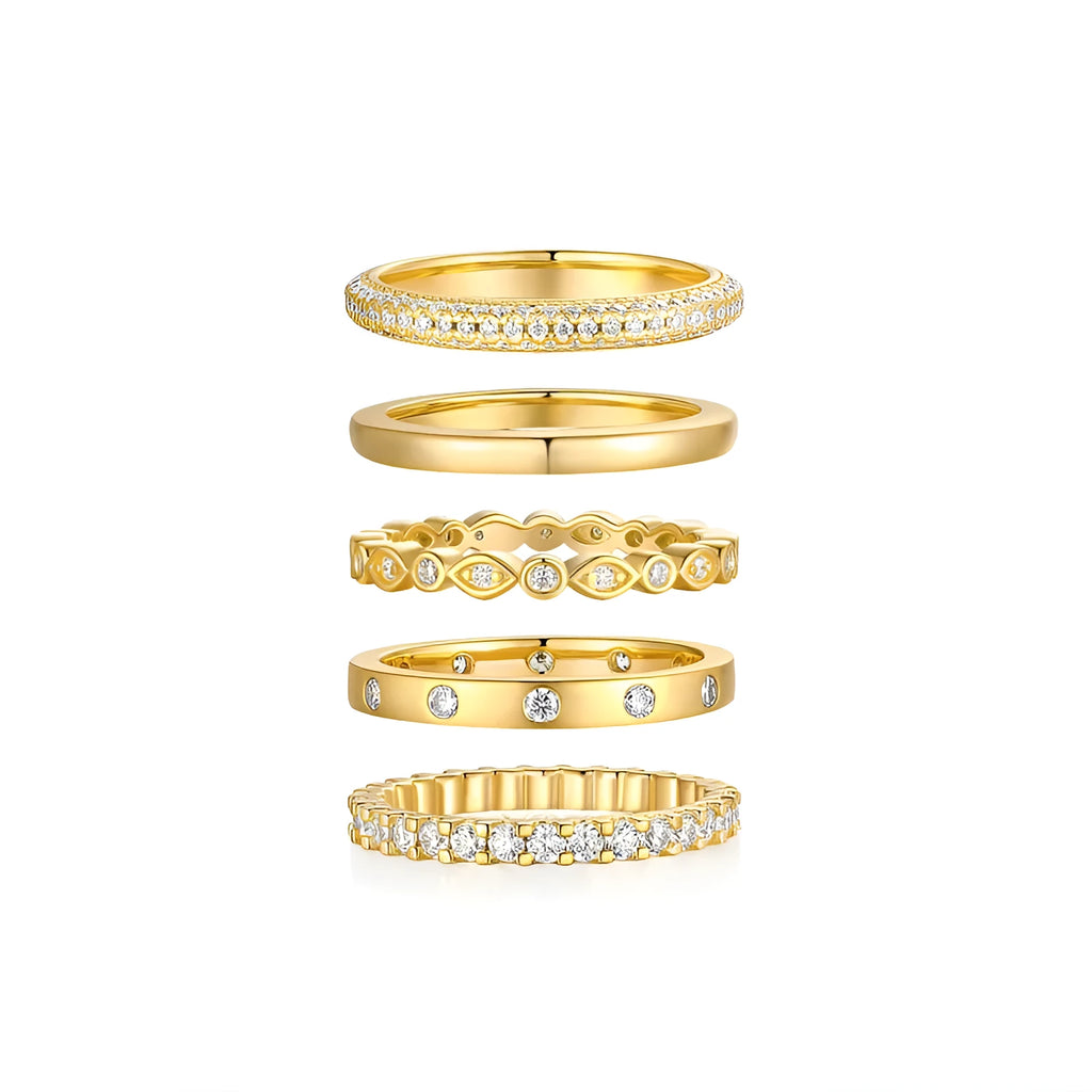 Gold plated S925 silver ring with moissanite stone under 0.1 carat, sizes 5-9, 12g, gift box and GRA certificate