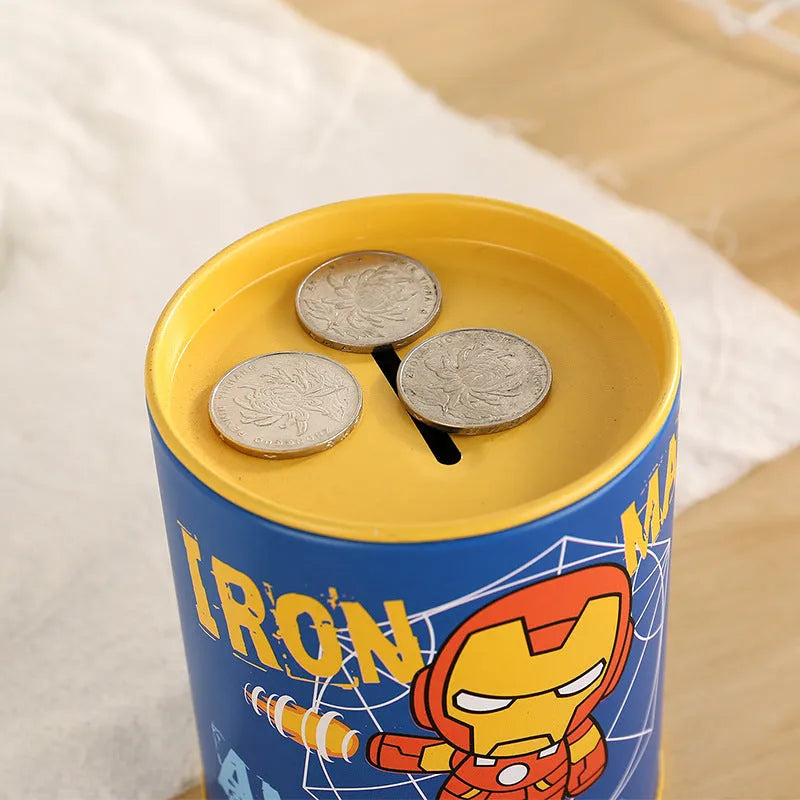British style metal piggy bank with retro design, dimensions 85mm × 85mm × 102mm