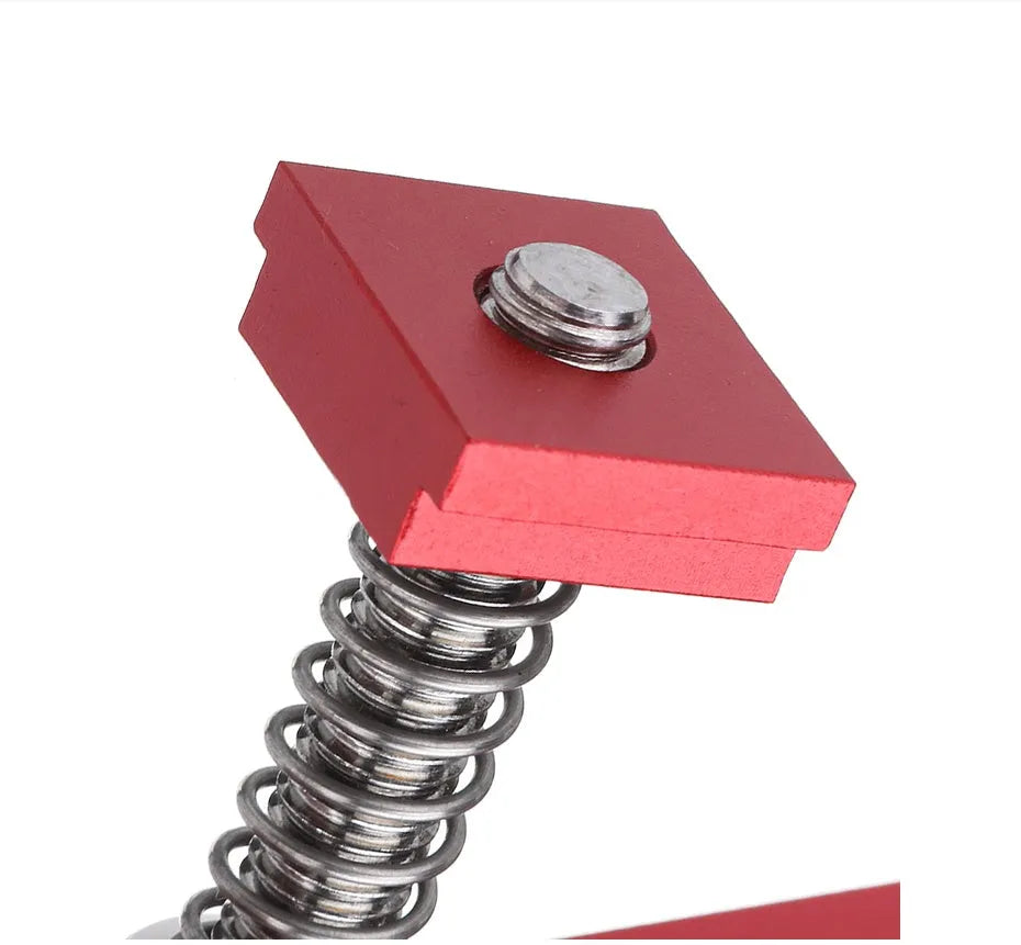 Red aluminum alloy woodworking table block slide holder with flat mouth design