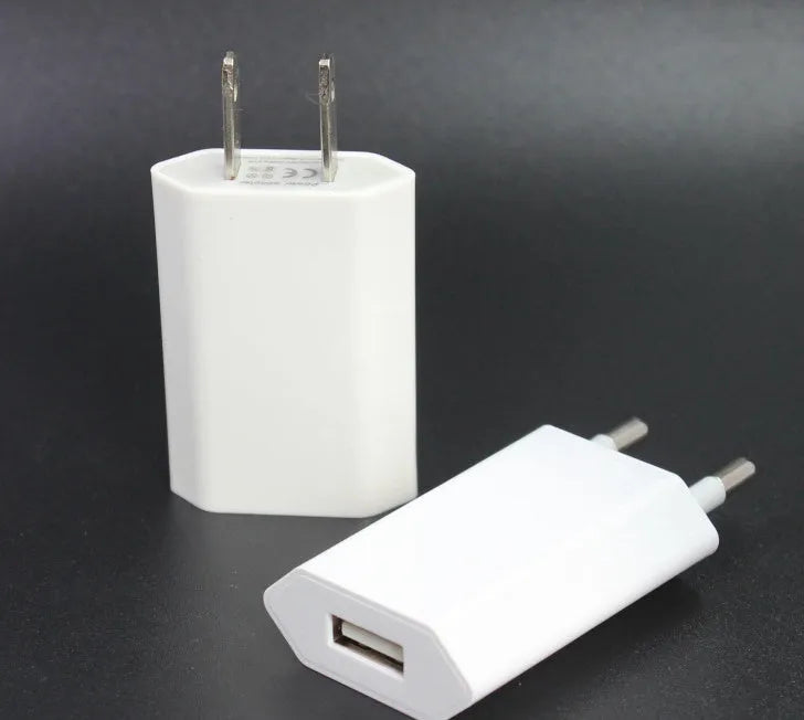 5V 2A USB wall charger plug with charging cable compatible with iPhone and iPad models