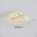 Modern six-head wave-style LED ceiling light in black or gold finish with white or warm light options.