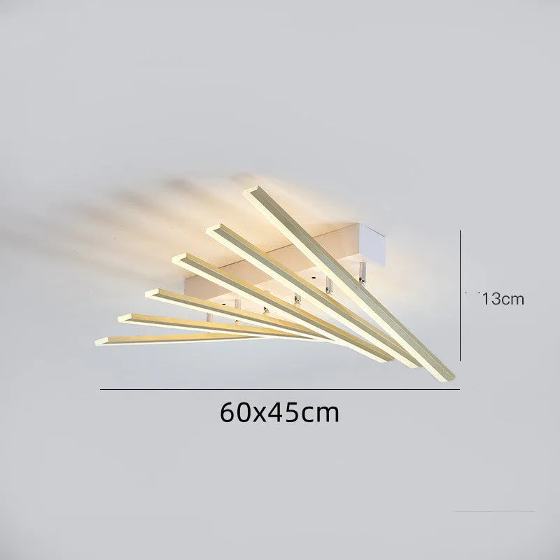 Modern six-head wave-style LED ceiling light in black or gold finish with white or warm light options.