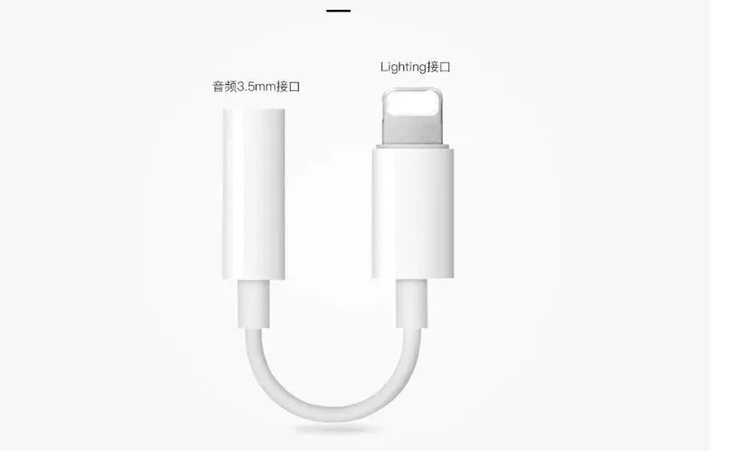 White Lightning to 3.5mm audio adapter for iPhone 7 and compatible models