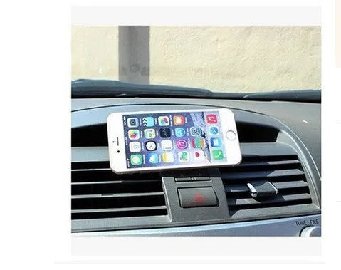 Magnetic car phone holder with universal magnet support for Samsung mobile, shown in black or white.