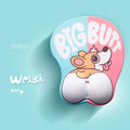 Corgi design 3D mouse pad with raised wrist support cushion in blue colour on desktop