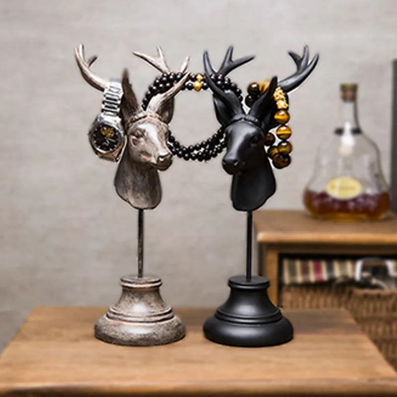 Large natural resin horse figurine home decoration statue on a shelf