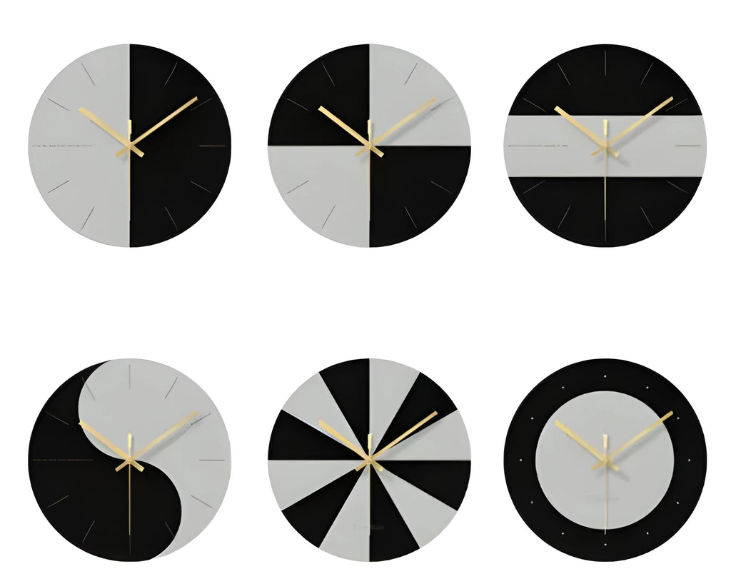 Modern transparent tempered glass wall clock with silent movement, 29.5cm diameter, on a white wall.