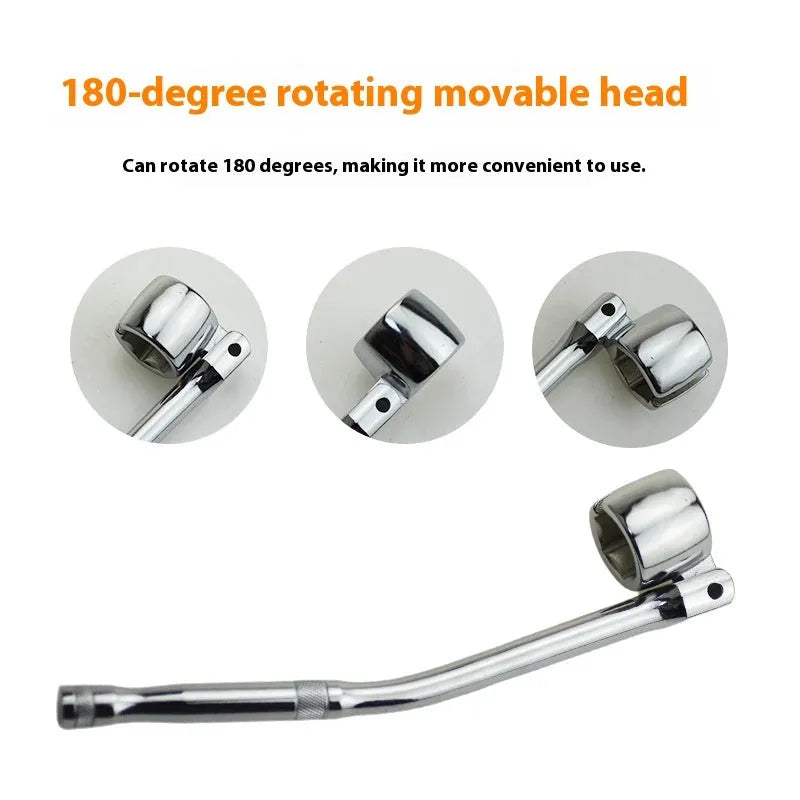 Round sleeve oxygen sensor removal tool with 22mm hexagonal end and bright chrome finish.