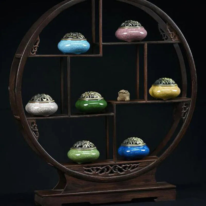 Ceramic incense burner in choice of 12 colours for home decor and meditation