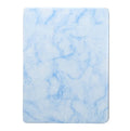 iPad leather case with 9 tri-fold marbling pattern and pen slot in dark gray, creamy-white, purple, blue, or pink