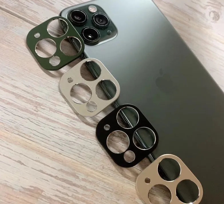 Metal lens protection ring for iPhone 11 and iPhone 11 Pro in various colour options.