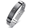 Meaeguet stainless steel cross charm bracelet for men with adjustable rope chain and toggle clasp