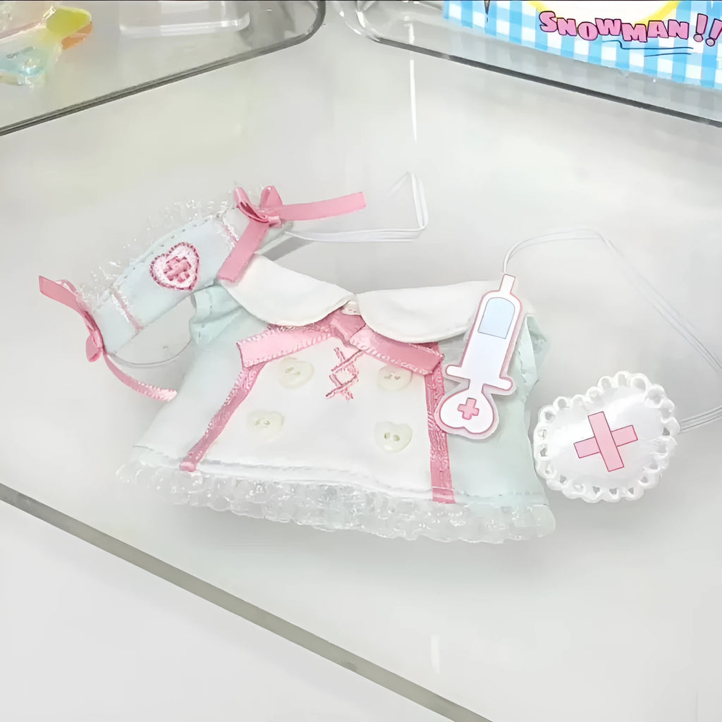 10cm doll clothes Little Nurse Suit cloth outfit in small hand guard colour for 10cm dolls