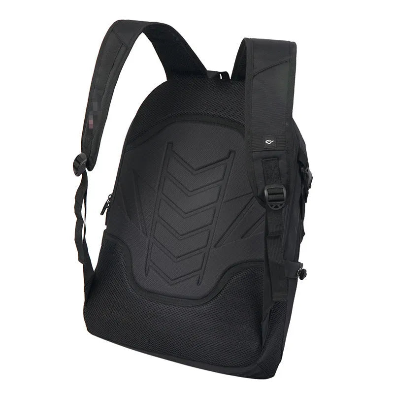 Men's medium square Oxford cloth computer backpack with zipper closure, soft handle, and double shoulder straps; available in plain style for 15 or 17 inch notebooks