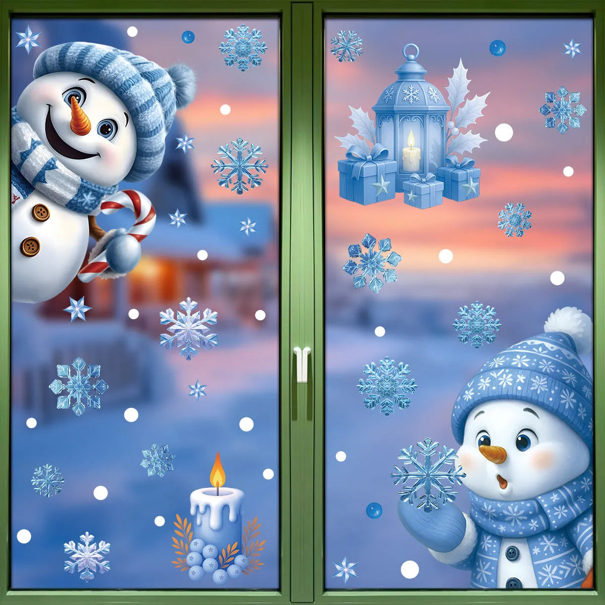 Christmas party decorative creative glass sticker PVC material American style festive window decal