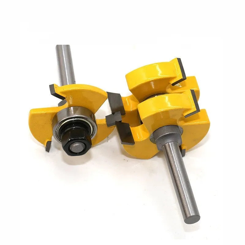 Carbide T-slot milling cutter for woodworking with 8mm shank diameter and straight handle