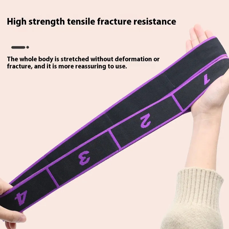 Yoga multi-section stretch strap in blue colour for flexibility training