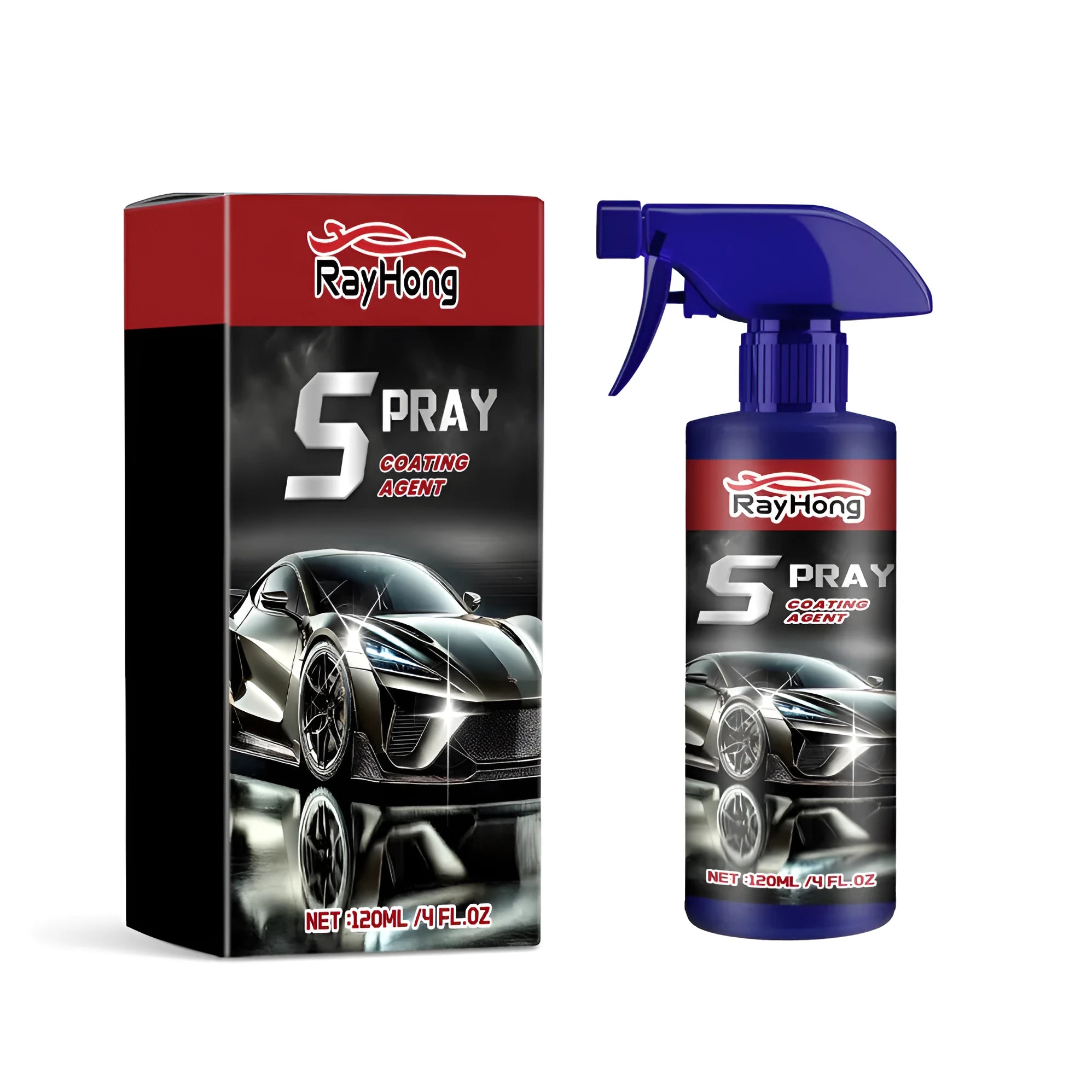 Aerosol can of car polishing spray coating for auto refresh and gloss enhancement.