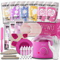WUWUVISTA 56-piece professional waxing kit with warmer, wax beads, silicone tools, and aftercare products