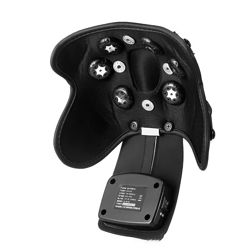 Knee massager unit with infrared heat function, knee pads, shoulder pads and international power adapters
