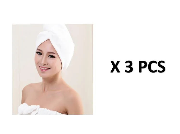 Microfiber hair dryer cap measuring 60cm by 25cm in turban style for damp hair