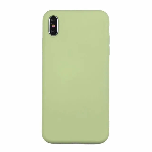 Silicone back cover for Apple iPhone models from iPhone 6 to iPhone 11 Pro Max in solid colour options