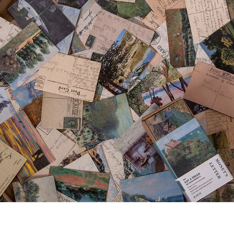 100 retro small book double-sided notes in vintage colours including forest movie and antique paper
