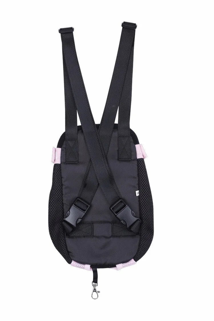Breathable nylon mesh pet carrier bag in blue with adjustable shoulder straps and side zip