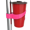 Portable transportation cup holder for coffee on trains, buses, subways, PP plastic, red white blue