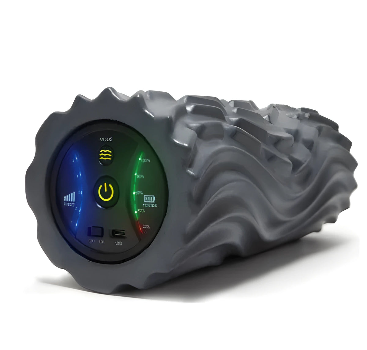 USB electric massage column foam roller block in space grey or gouache orange with three vibration zones