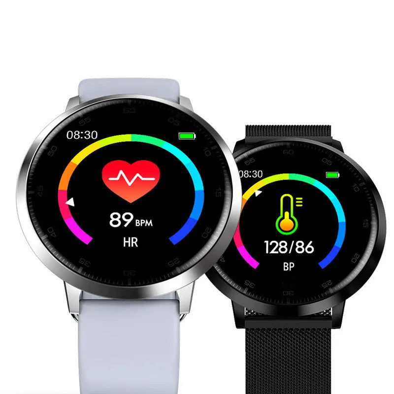 Ultra-thin waterproof smart health bracelet with a 1.3-inch screen on a silicone wrist strap.