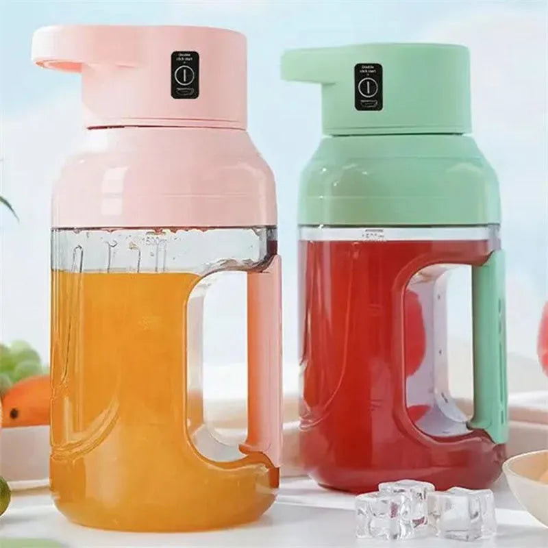 Electric portable juicer with USB charging cable and 1500ml capacity in multiple colour options