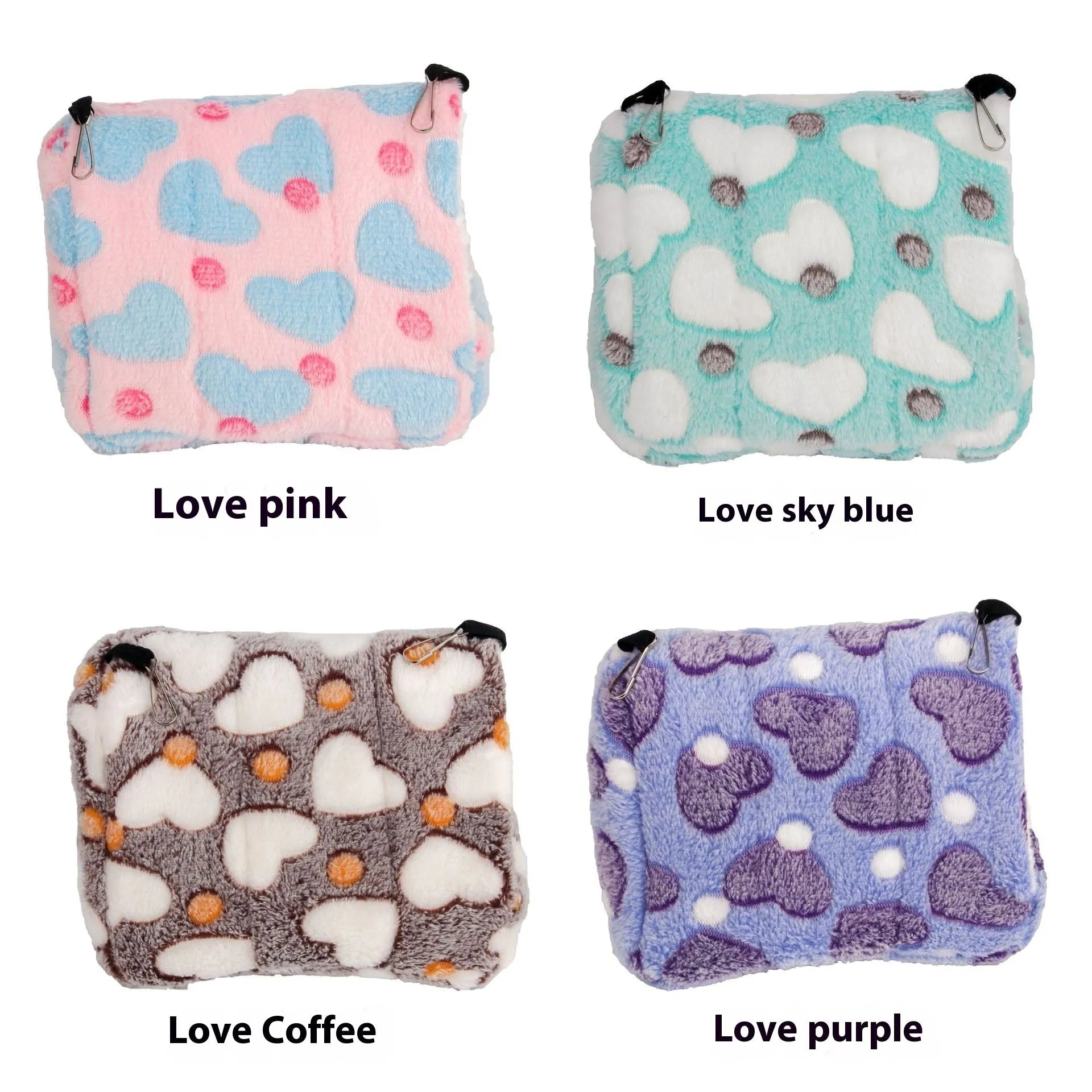 Flannel thermal pet nest for hamsters parrots hedgehogs – Love Coffee colour, 14x12cm size
