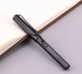 Black and blue frosted ink bag fountain pens showing 0.38mm and 0.5mm nib options.
