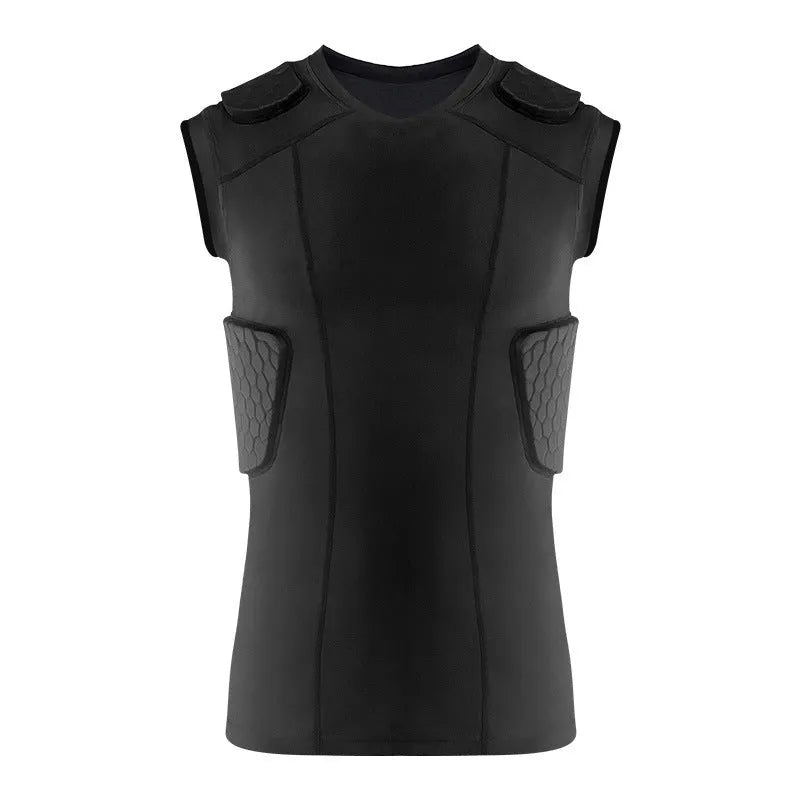 Black tight quick-dry basketball sports vest with anti-collision design