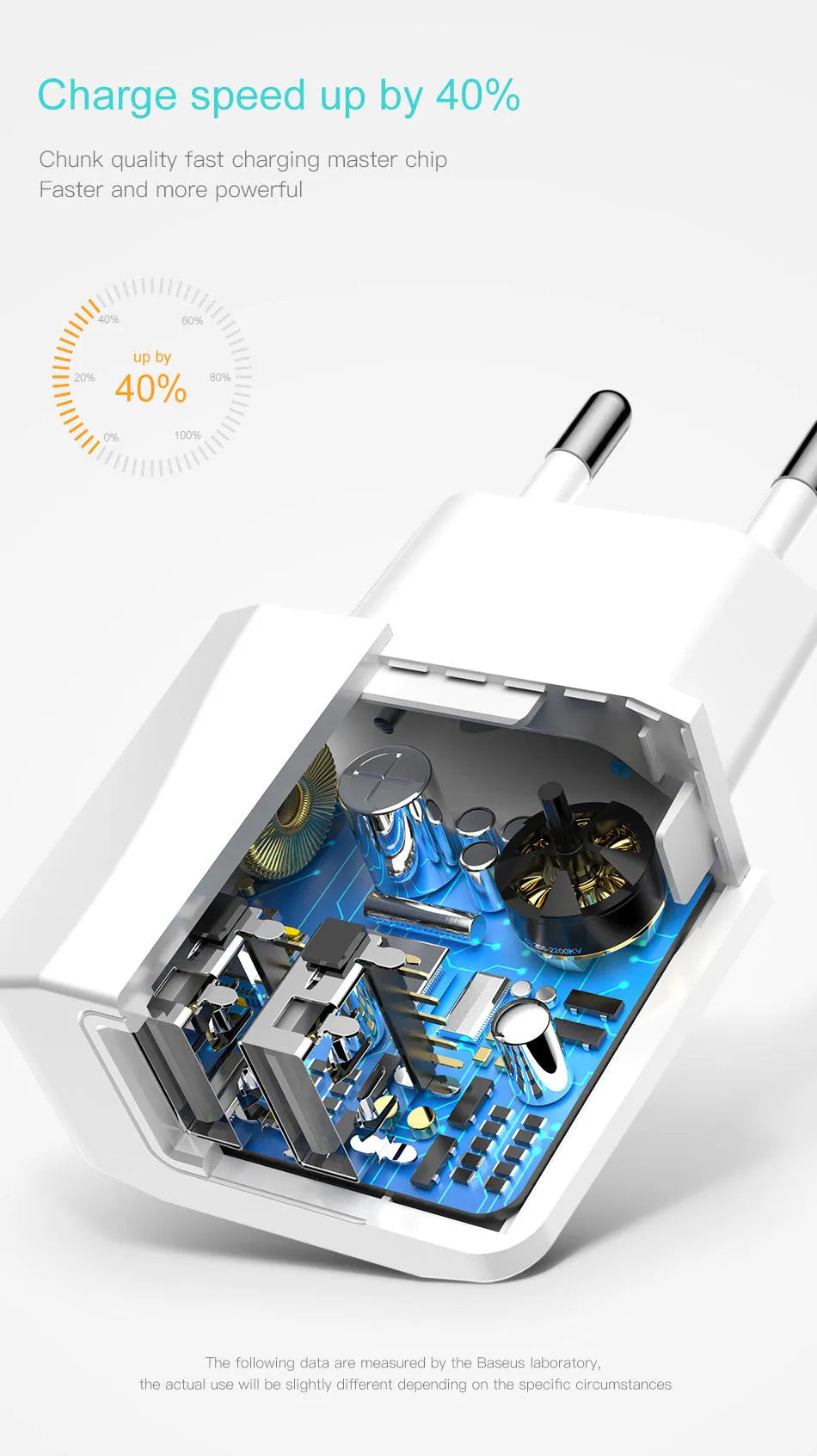 Dual USB EU plug wall charger 2100mA for mobile phones, compatible with iPhone and Samsung S8