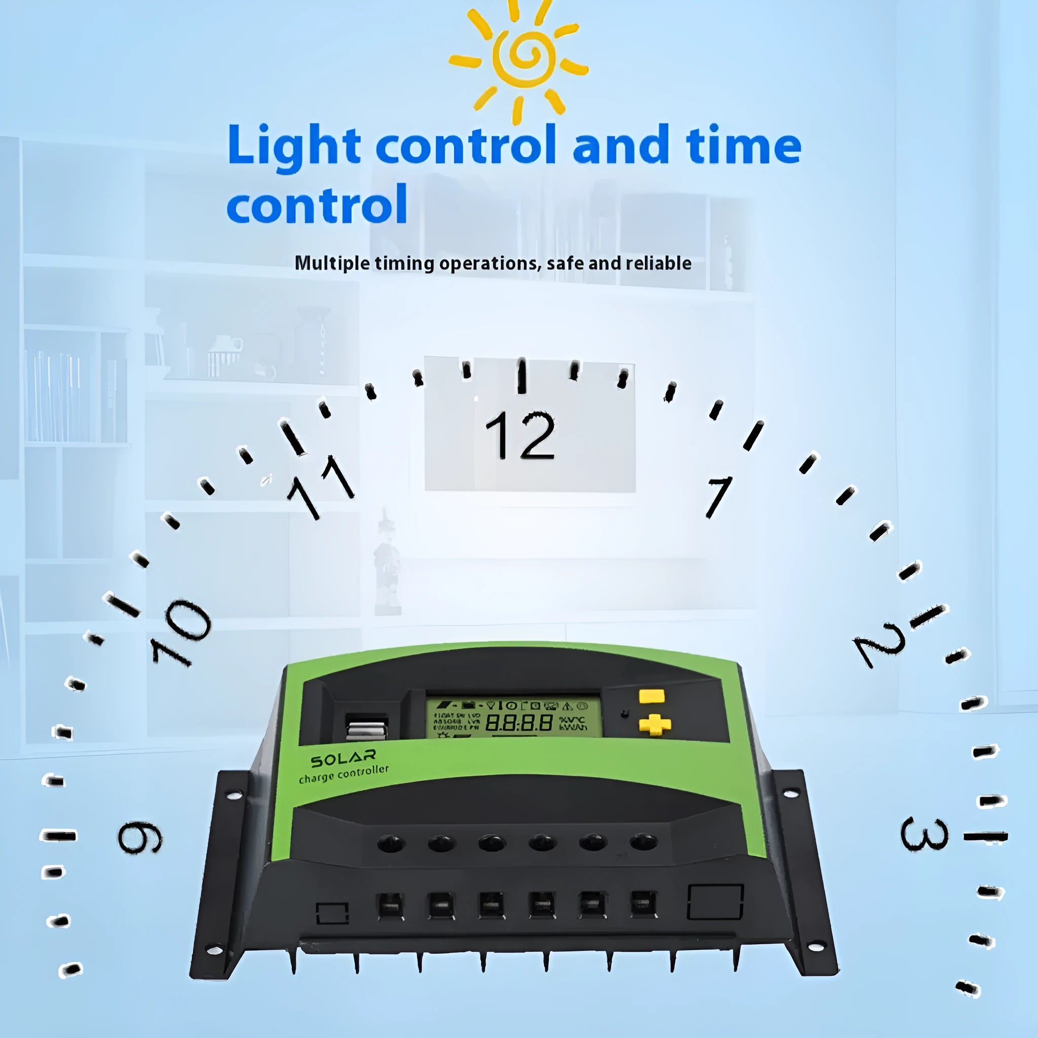 PWM solar charge controller 12V 24V 50A with IP32 enclosure