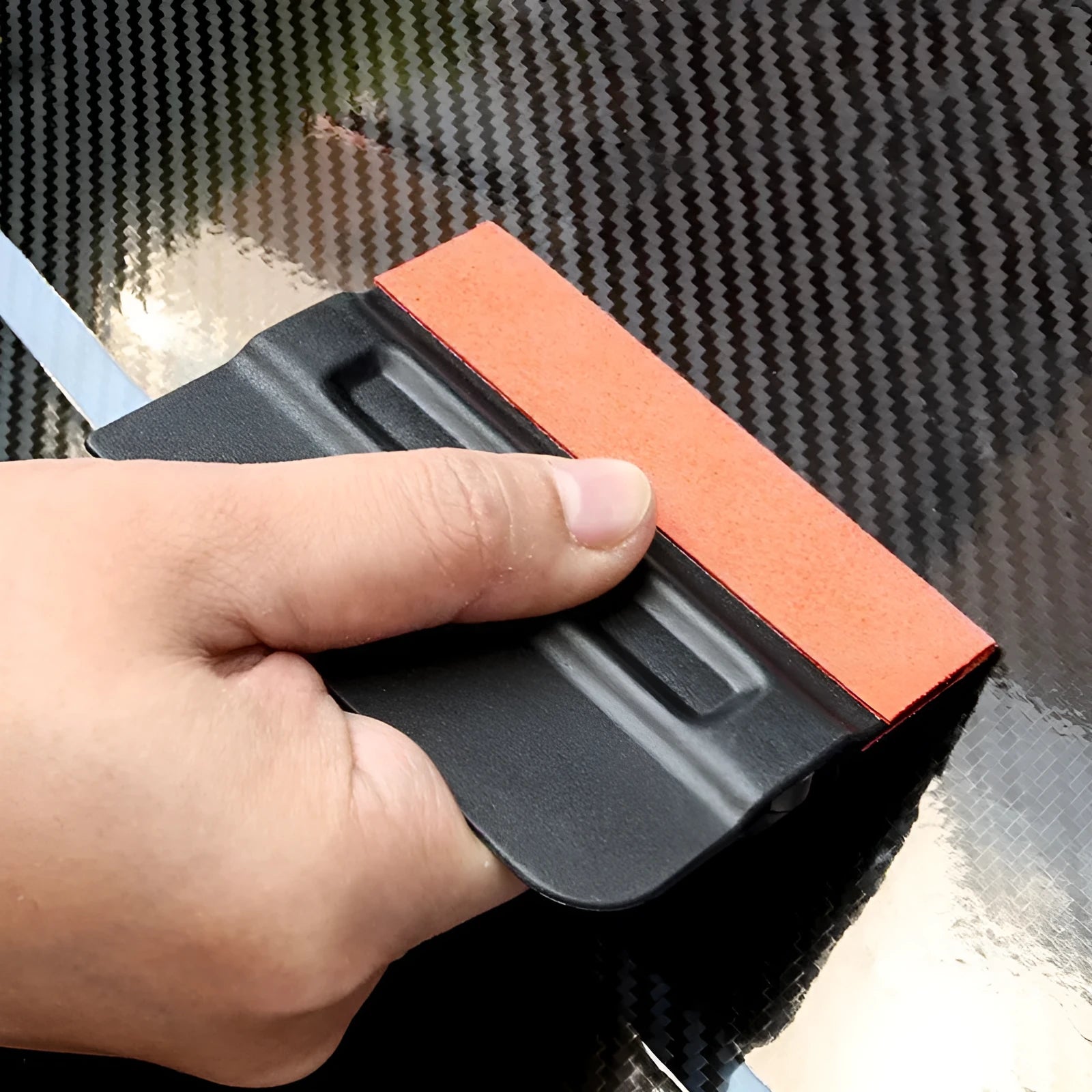 ABS plastic car vinyl wrap film application scraper with choice of deerskin or wool pads