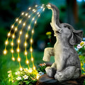 Resin elephant statue with built-in LED light for outdoor garden decoration