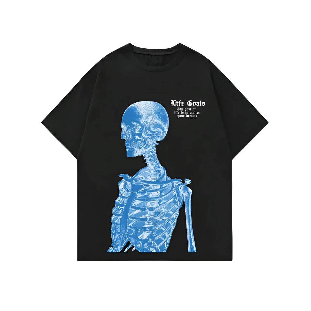 Men's short-sleeved street sports T-shirt with digital printed pattern on flat mop cloth fabric