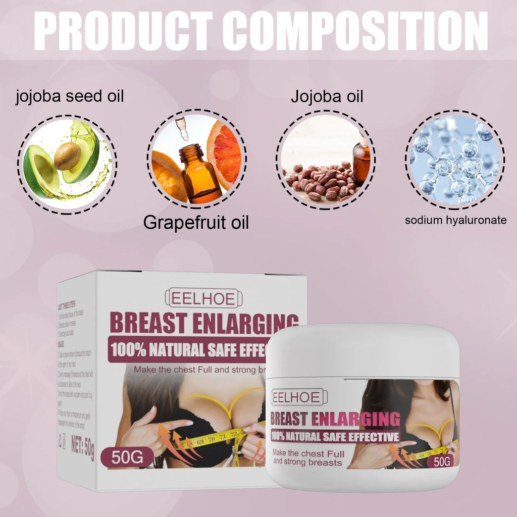 White 50g breast cream for lifting, tightening, firming, and plumping, 5x4.2cm cosmetic product