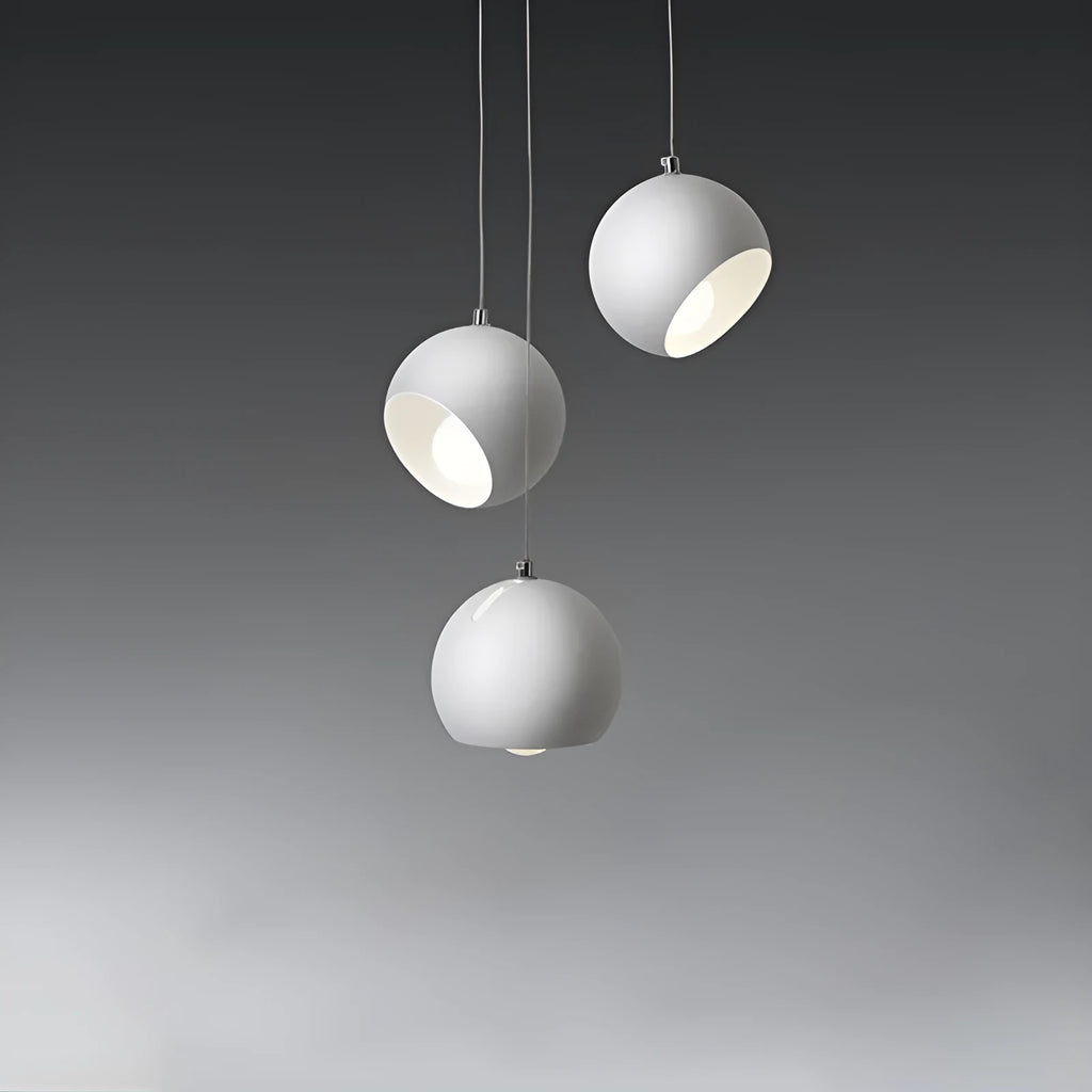 Ball chandelier table lamp with post-modern design in moon white or black finish, single or three head options